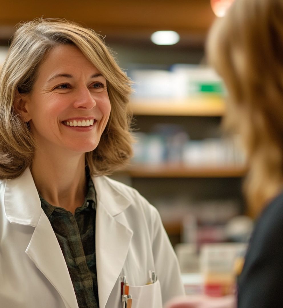 Female pharmacist helping a customer